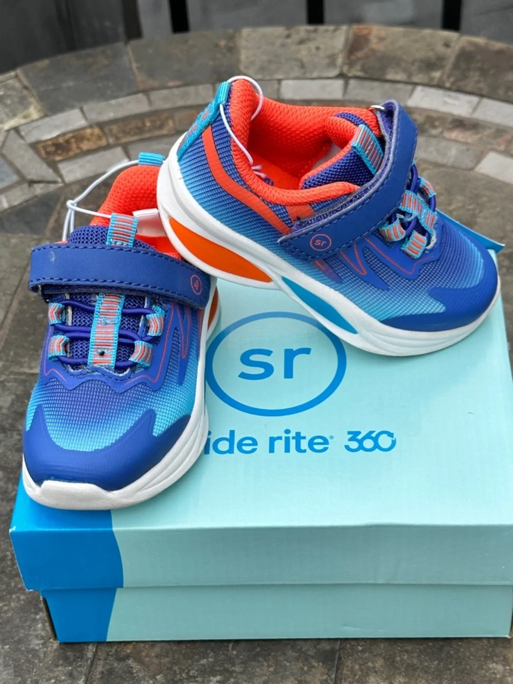 Stride Rite Little Kids Light Up Sneakers (Blue / Orange) - Toddler Youth 5K NEW